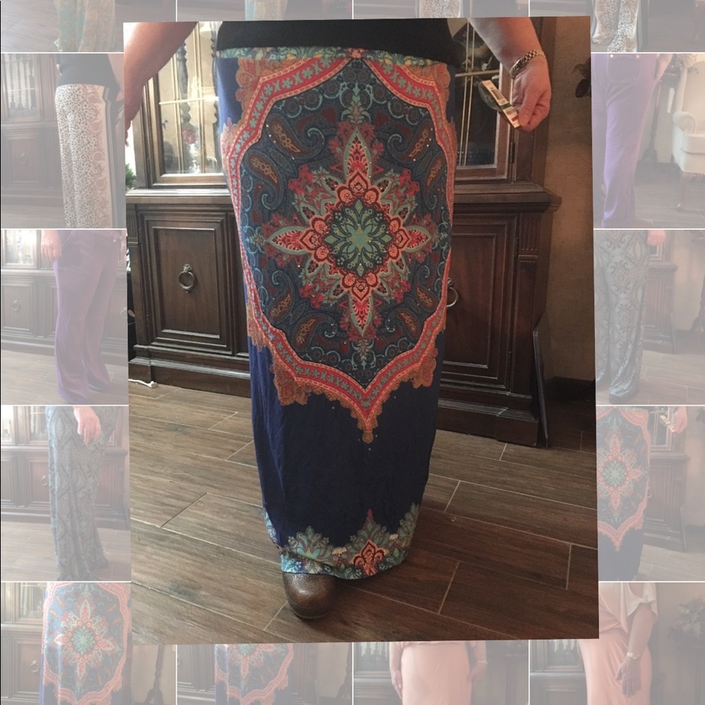 NWT Macy’s INC Beach Maxi skirt with rhinestones